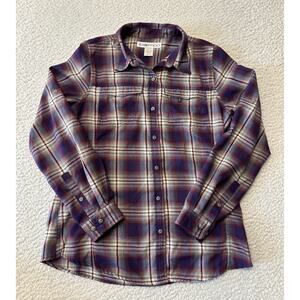 ExOfficio Womens Plaid Long Sleeve Button Down Flannel Shirt Medium